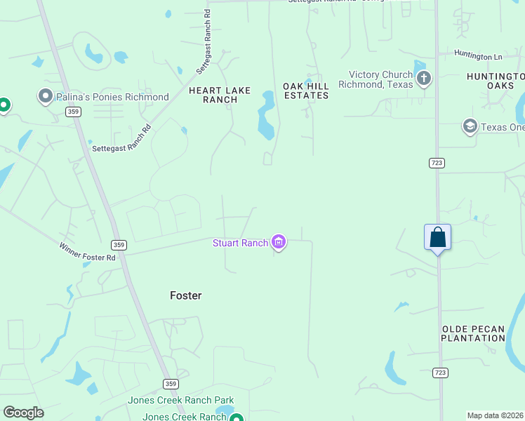 map of restaurants, bars, coffee shops, grocery stores, and more near 8440 Farm to Market 359 in Richmond