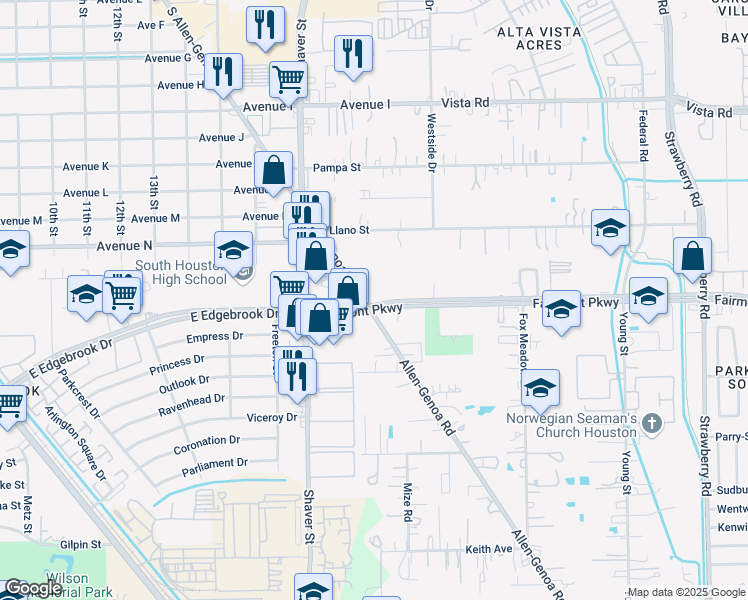 map of restaurants, bars, coffee shops, grocery stores, and more near in Pasadena
