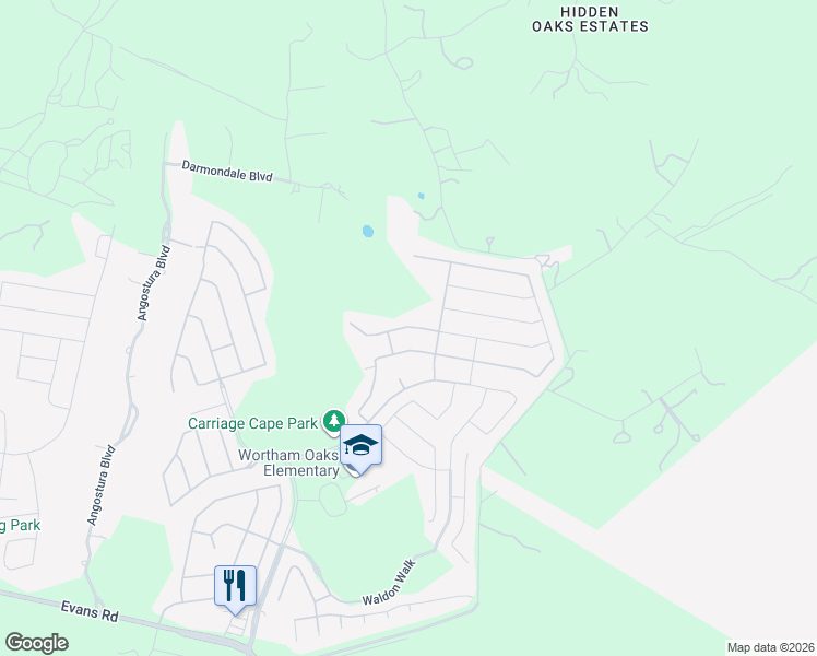 map of restaurants, bars, coffee shops, grocery stores, and more near 5906 Akin Place in San Antonio