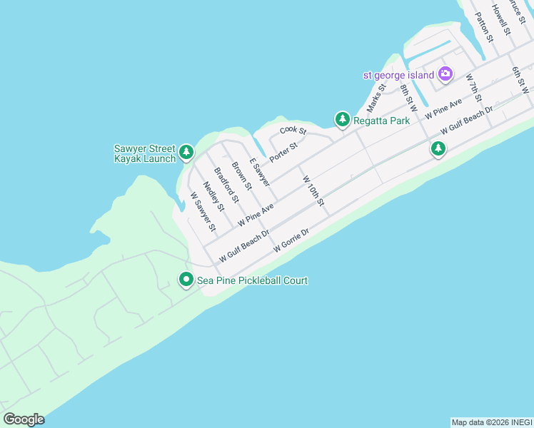 map of restaurants, bars, coffee shops, grocery stores, and more near 1064 West Pine Avenue in Saint George Island