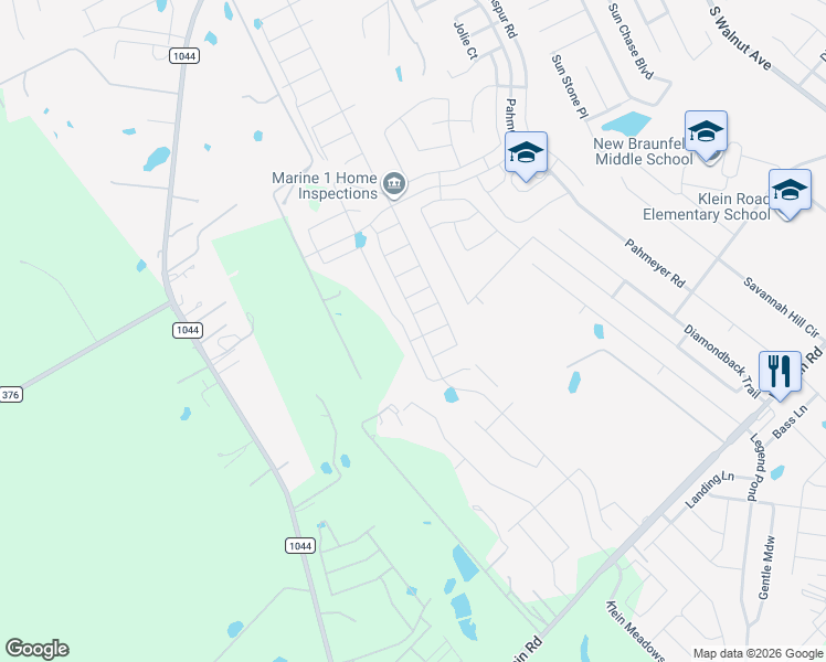 map of restaurants, bars, coffee shops, grocery stores, and more near 2514 Pechora Pipit in New Braunfels