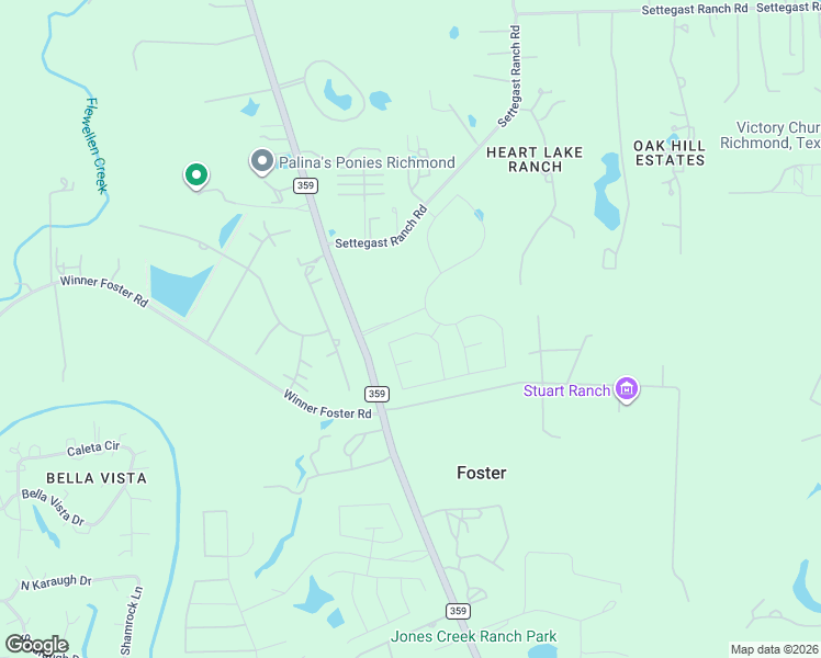 map of restaurants, bars, coffee shops, grocery stores, and more near 8614 Farm to Market 359 in Richmond