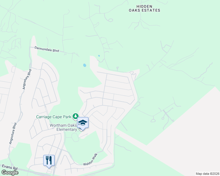 map of restaurants, bars, coffee shops, grocery stores, and more near 6027 Akin Quay in San Antonio