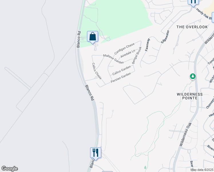 map of restaurants, bars, coffee shops, grocery stores, and more near 1102 Persian Garden in San Antonio
