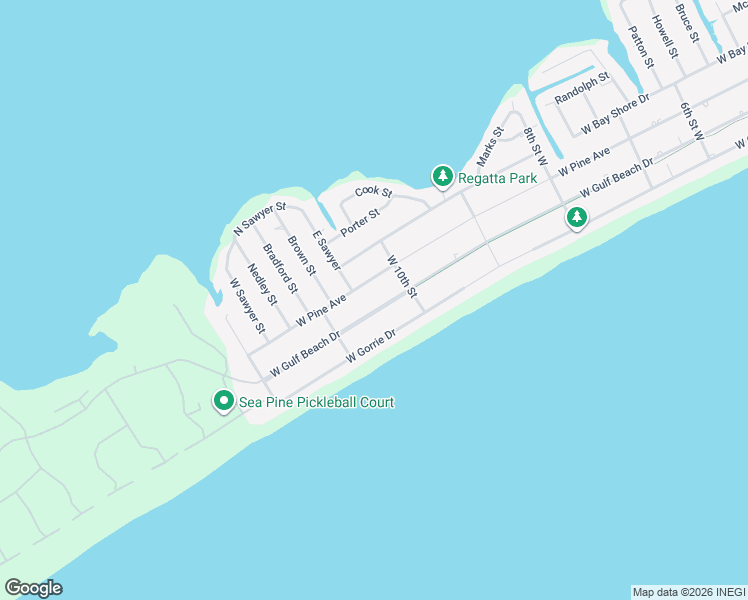 map of restaurants, bars, coffee shops, grocery stores, and more near 1033 West Gulf Beach Drive in Saint George Island