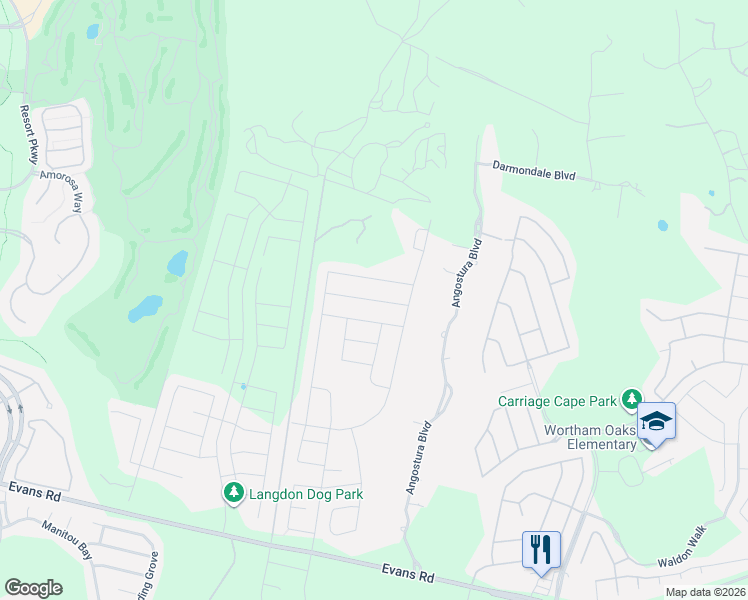 map of restaurants, bars, coffee shops, grocery stores, and more near 23201-23299 Cibolo Vista in San Antonio