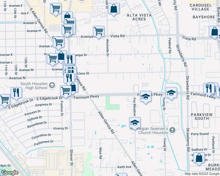 map of restaurants, bars, coffee shops, grocery stores, and more near 701 Fairmont Parkway in Pasadena