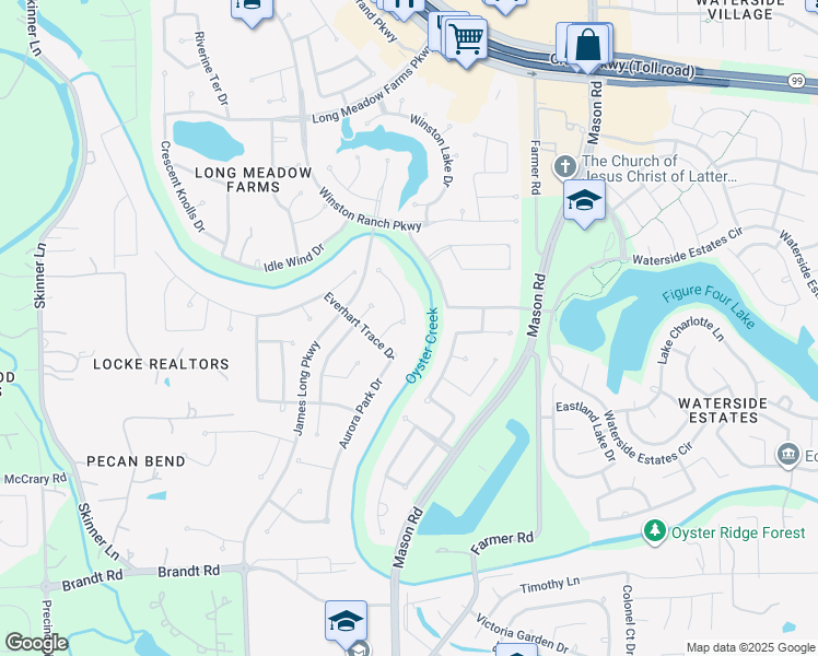 map of restaurants, bars, coffee shops, grocery stores, and more near 8711 Rosehedge Terrace Way in Richmond