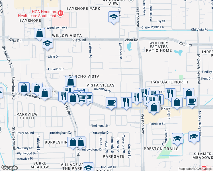 map of restaurants, bars, coffee shops, grocery stores, and more near 4319 Colombia Drive in Pasadena