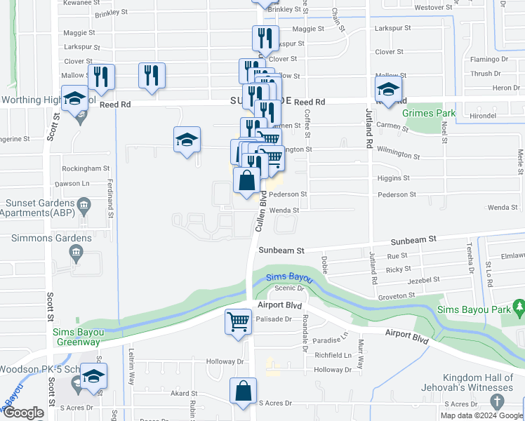 map of restaurants, bars, coffee shops, grocery stores, and more near  in 