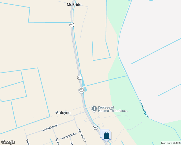map of restaurants, bars, coffee shops, grocery stores, and more near 2521 Louisiana 311 in Schriever