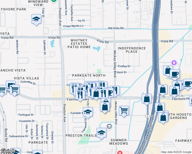 map of restaurants, bars, coffee shops, grocery stores, and more near 5027 Rainwater Drive in Pasadena