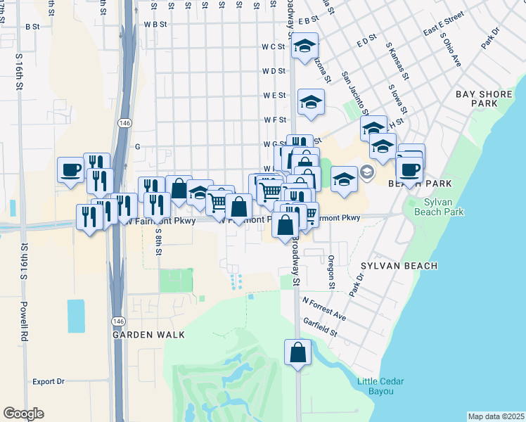 map of restaurants, bars, coffee shops, grocery stores, and more near 1020 South 1st Street in La Porte