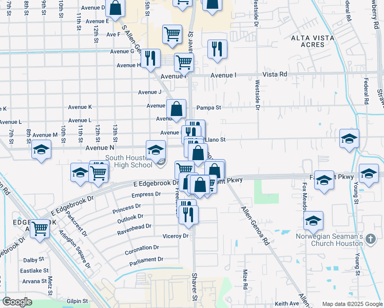 map of restaurants, bars, coffee shops, grocery stores, and more near 3823 Shaver Street in Pasadena