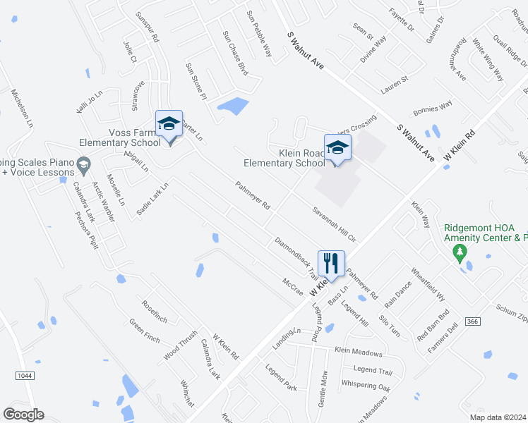 map of restaurants, bars, coffee shops, grocery stores, and more near 2616 Pahmeyer Road in New Braunfels