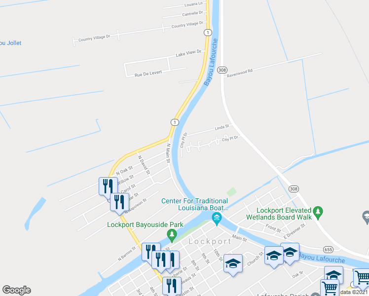 map of restaurants, bars, coffee shops, grocery stores, and more near 164 City Place Drive in Lockport
