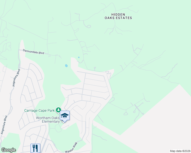 map of restaurants, bars, coffee shops, grocery stores, and more near 6060 Akin Song in San Antonio