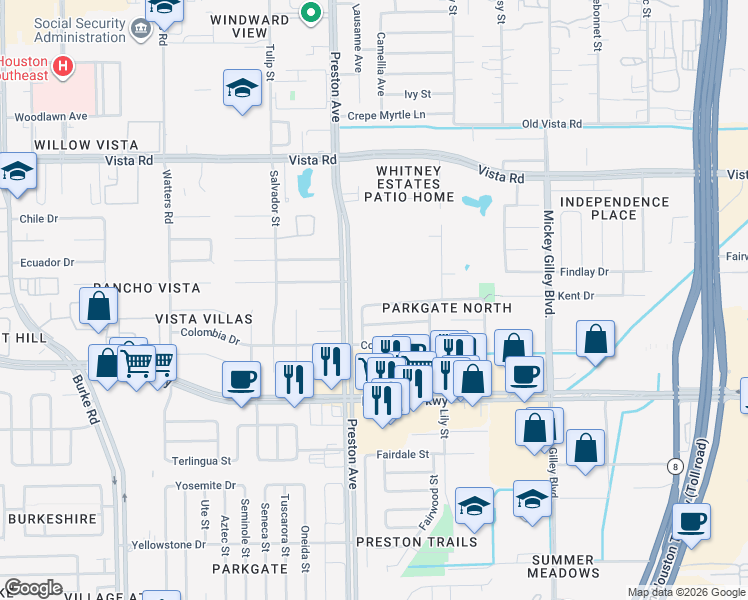 map of restaurants, bars, coffee shops, grocery stores, and more near 4811 Rainwater Drive in Pasadena