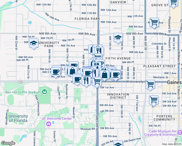 nw 2 ave nw 14th st gainesville fl walk score ben hill griffin stadium seating chart