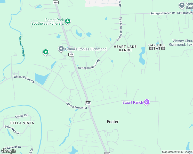 map of restaurants, bars, coffee shops, grocery stores, and more near 278-342 Settegast Ranch Road in Richmond