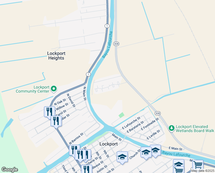 map of restaurants, bars, coffee shops, grocery stores, and more near 197 City Place Drive in Lockport
