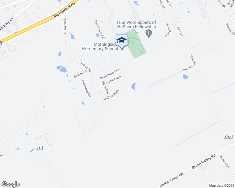map of restaurants, bars, coffee shops, grocery stores, and more near 719 Cherokee Boulevard in New Braunfels