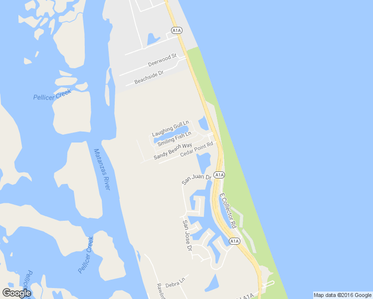 map of restaurants, bars, coffee shops, grocery stores, and more near 37 Sandy Beach Way in Palm Coast