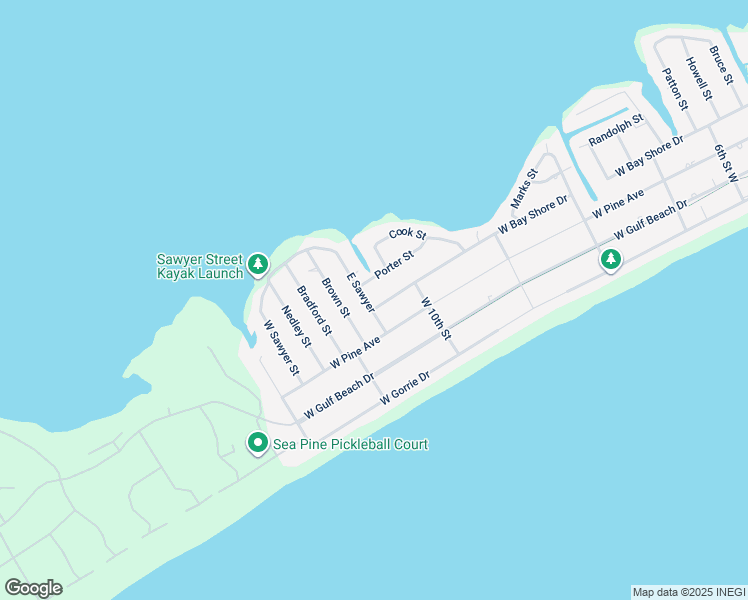 map of restaurants, bars, coffee shops, grocery stores, and more near 301 East Sawyer in Saint George Island
