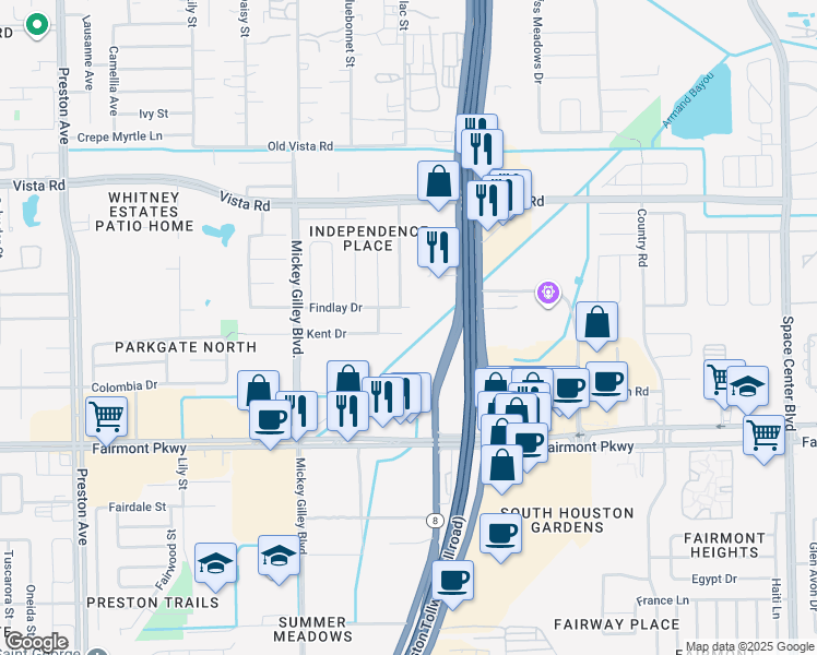 map of restaurants, bars, coffee shops, grocery stores, and more near 5347 Kent Drive in Pasadena