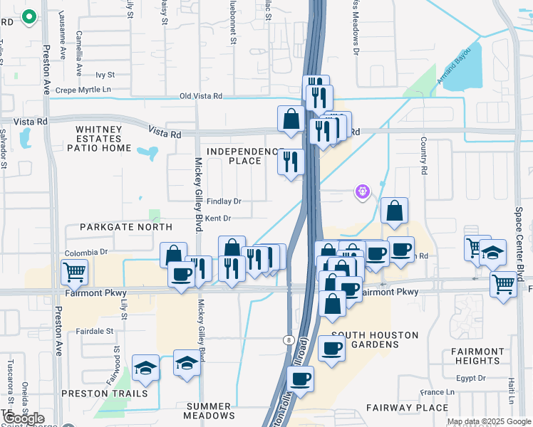 map of restaurants, bars, coffee shops, grocery stores, and more near 5347 Kent Drive in Pasadena