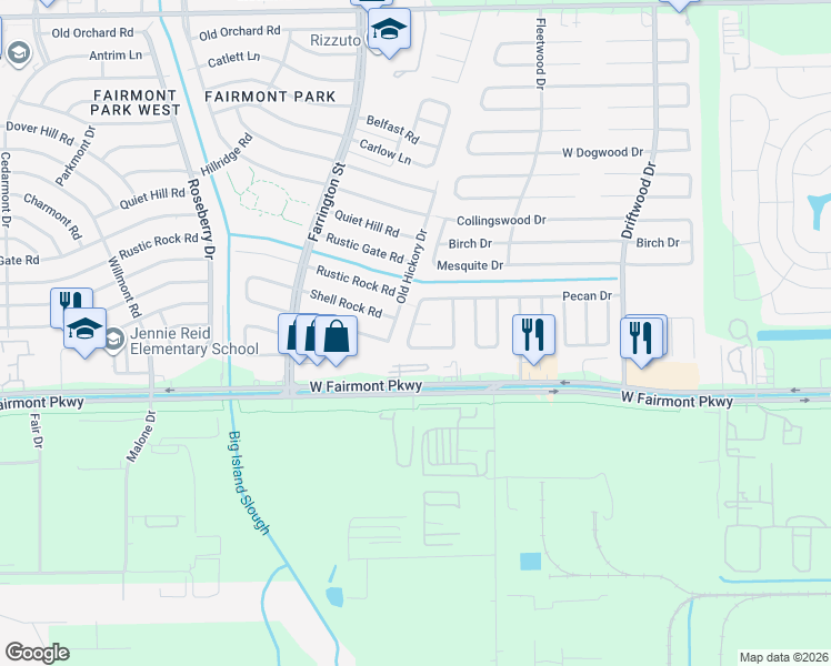 map of restaurants, bars, coffee shops, grocery stores, and more near 3836 Pecan Circle in La Porte
