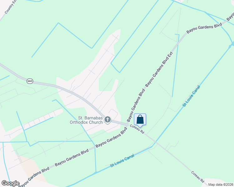 map of restaurants, bars, coffee shops, grocery stores, and more near 138 Sharlene Street in Houma