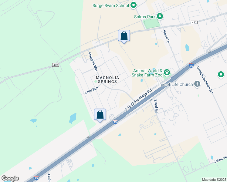 map of restaurants, bars, coffee shops, grocery stores, and more near 6324 Juniper View in New Braunfels