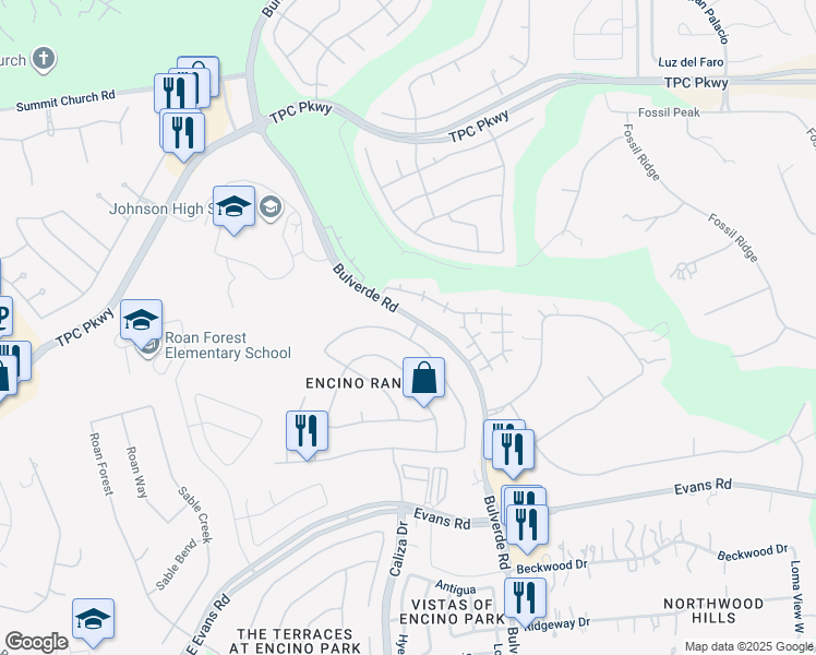 map of restaurants, bars, coffee shops, grocery stores, and more near 22334 Navasota Circle in San Antonio