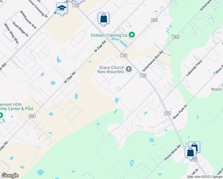 map of restaurants, bars, coffee shops, grocery stores, and more near 316 Emma Drive in New Braunfels