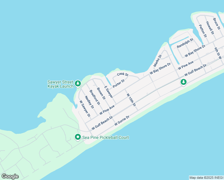 map of restaurants, bars, coffee shops, grocery stores, and more near 301 East Sawyer in Saint George Island
