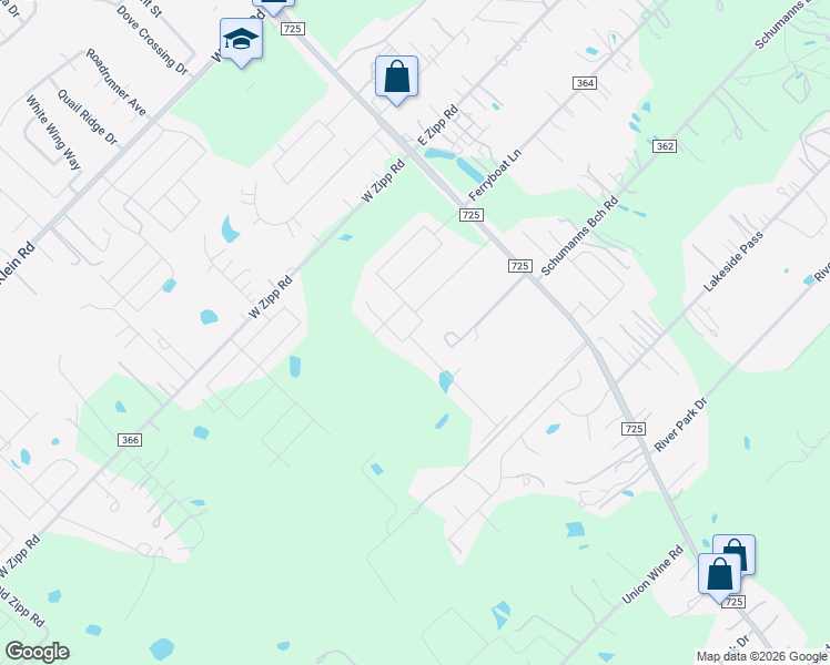 map of restaurants, bars, coffee shops, grocery stores, and more near 129 Ragsdale Way in New Braunfels