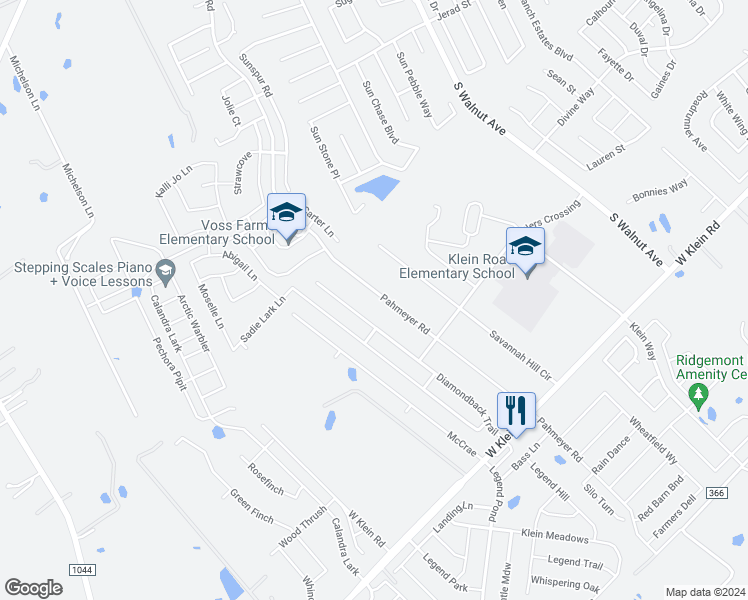map of restaurants, bars, coffee shops, grocery stores, and more near 2566 Pahmeyer Road in New Braunfels