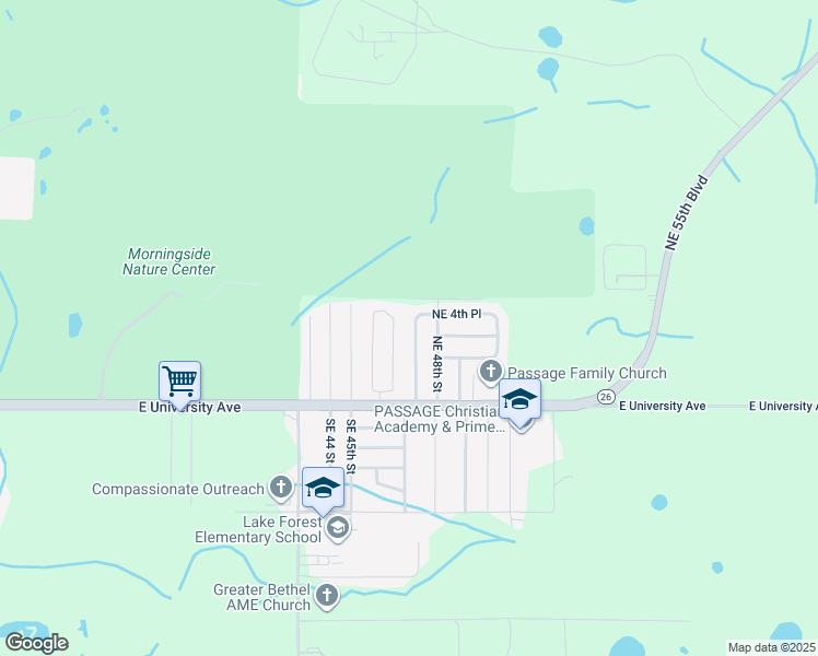 map of restaurants, bars, coffee shops, grocery stores, and more near 324 Northeast 47th Terrace in Gainesville