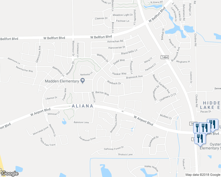 map of restaurants, bars, coffee shops, grocery stores, and more near Giffnock Drive in Richmond