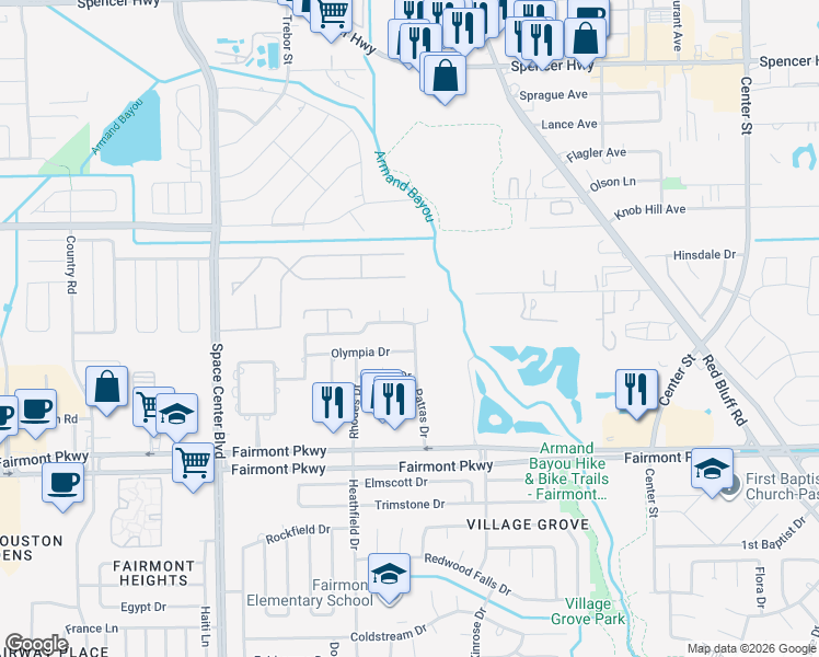 map of restaurants, bars, coffee shops, grocery stores, and more near 6814 Benjamin Lane in Pasadena