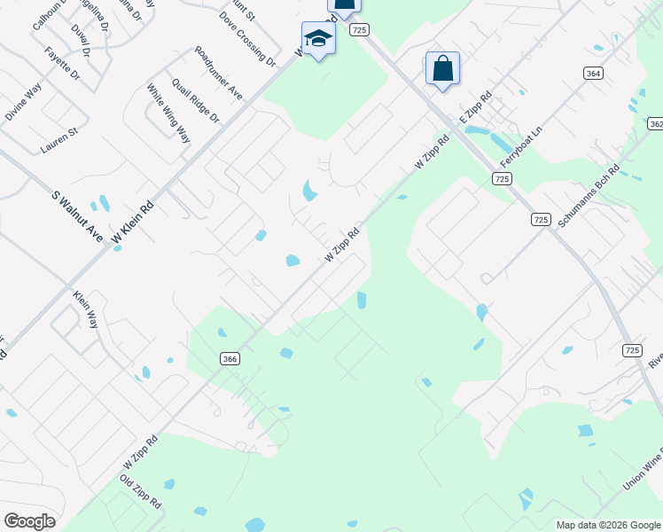map of restaurants, bars, coffee shops, grocery stores, and more near 236 West Zipp Road in New Braunfels