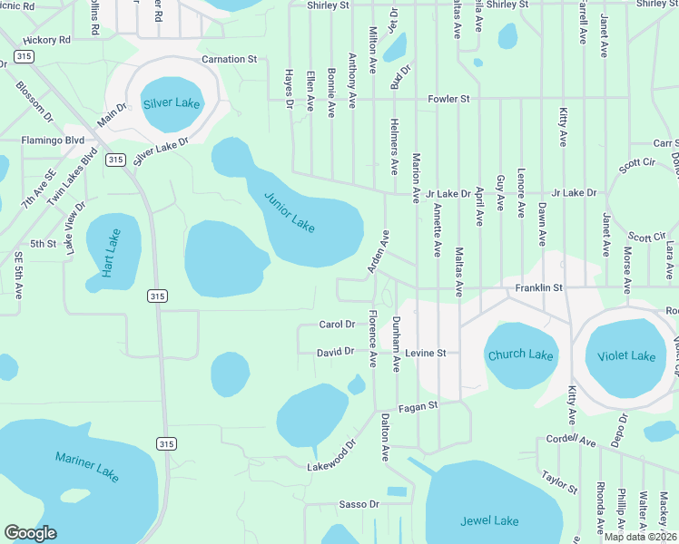 map of restaurants, bars, coffee shops, grocery stores, and more near 104 Arden Avenue in Interlachen