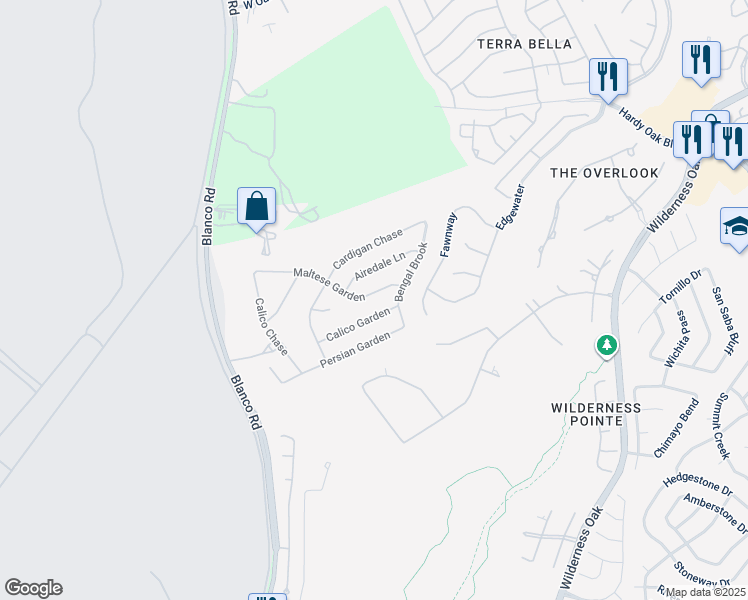 map of restaurants, bars, coffee shops, grocery stores, and more near 826 Maltese Garden in San Antonio