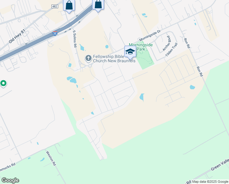 map of restaurants, bars, coffee shops, grocery stores, and more near 3958 Turtle Creek in New Braunfels