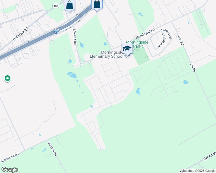 map of restaurants, bars, coffee shops, grocery stores, and more near 3992 Northaven Trail in New Braunfels