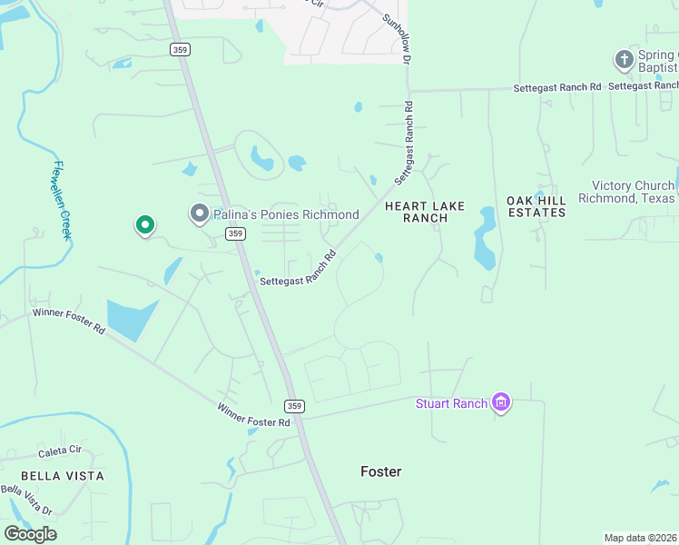 map of restaurants, bars, coffee shops, grocery stores, and more near 350 Settegast Ranch Road in Richmond