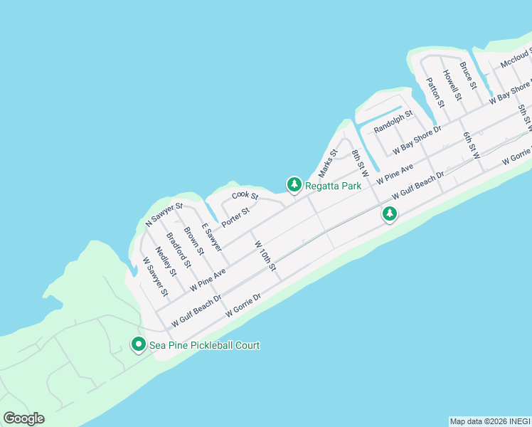 map of restaurants, bars, coffee shops, grocery stores, and more near 965 West Bay Shore Drive in Eastpoint