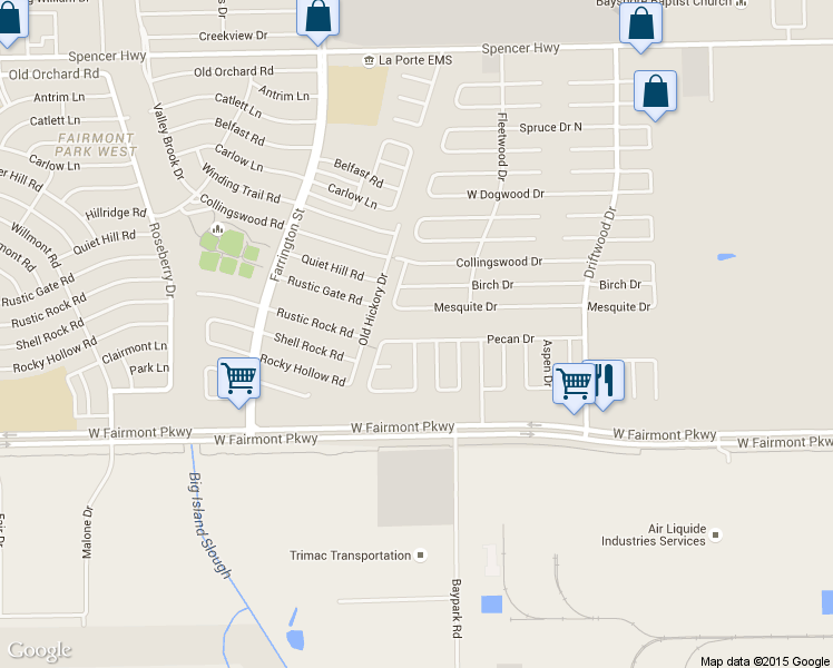 map of restaurants, bars, coffee shops, grocery stores, and more near 10801 Pecan Drive in La Porte