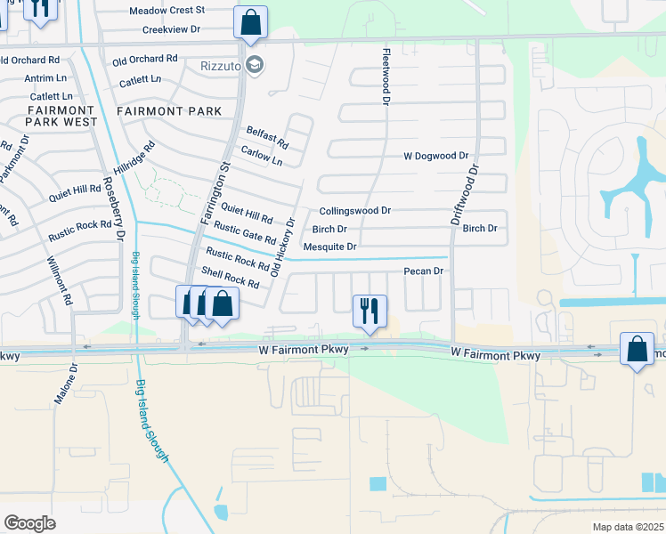 map of restaurants, bars, coffee shops, grocery stores, and more near 10801 Pecan Drive in La Porte